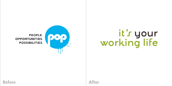It's Your Working Life brand before and after